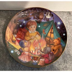 4 Vintage Porcelain Carol Lawson Collector Plates 1987 Little Fisherman, 1989 Gh